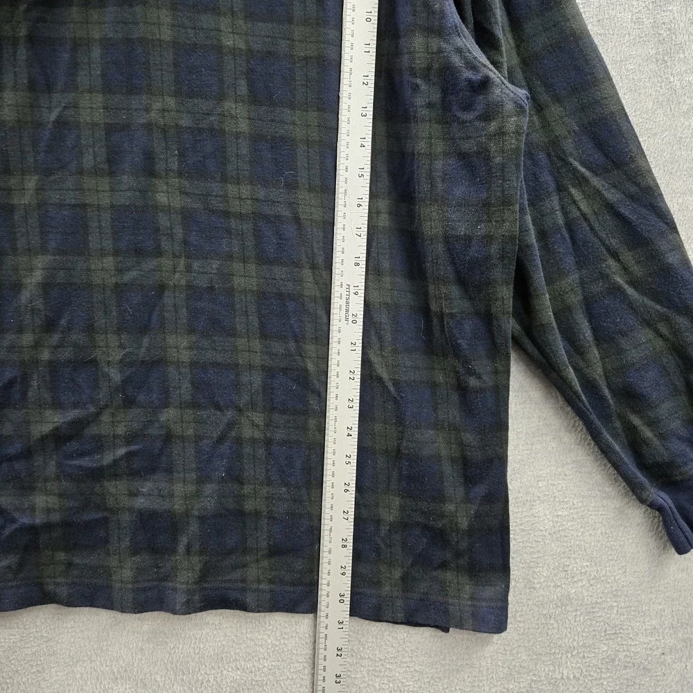 VINTAGE Polo Ralph Lauren Men Polo XL Navy‎ Bear Embroidery Plaid Blackwatch 90s